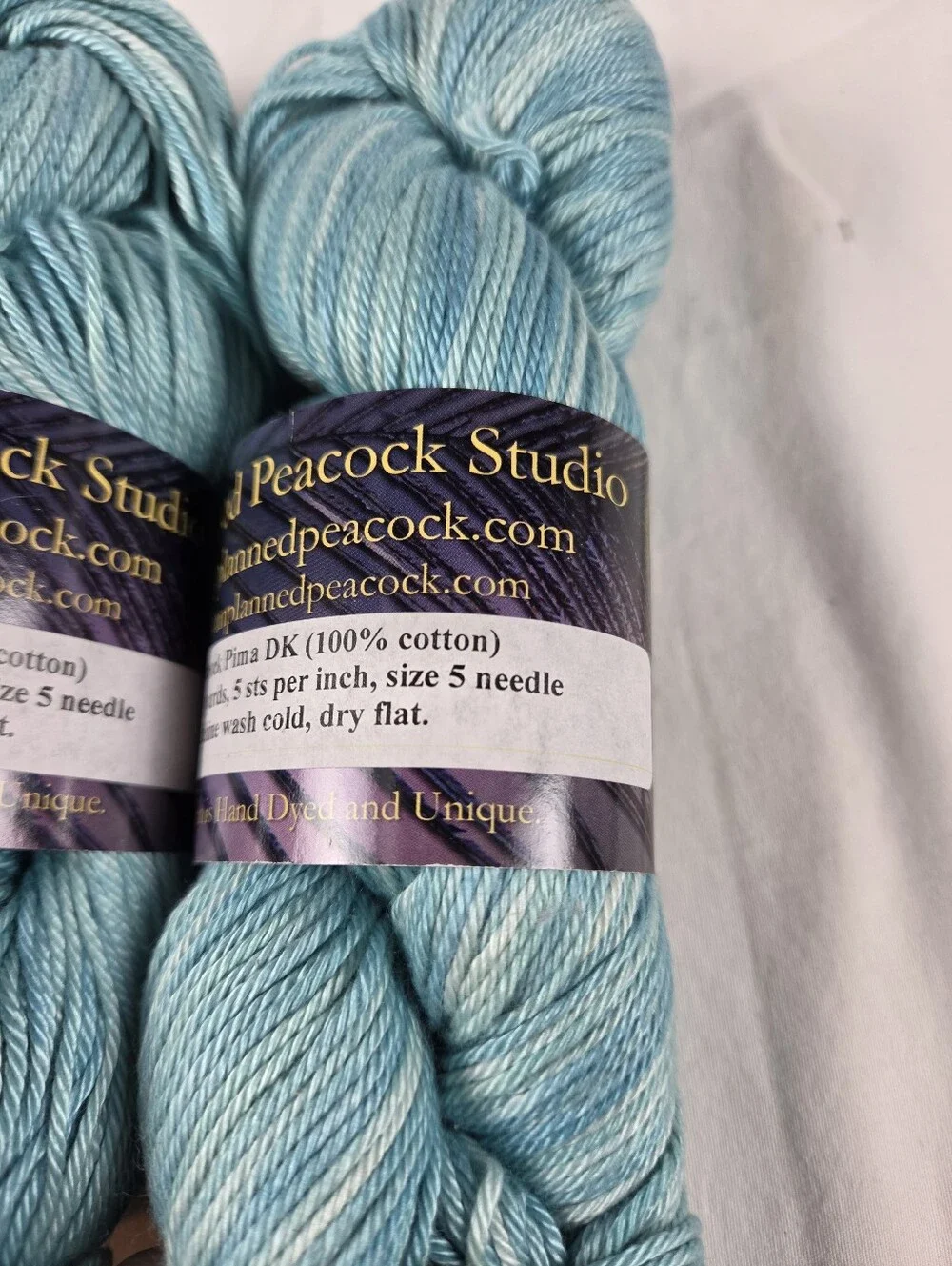 Unplanned Peacock Pima DK Cotton Yarn Sea
